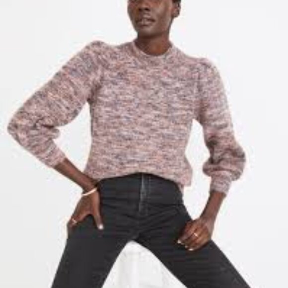 Madewell Space-Dyed Eaton Puff-Sleeve Pullover Sweater  Size XS - Picture 10 of 12
